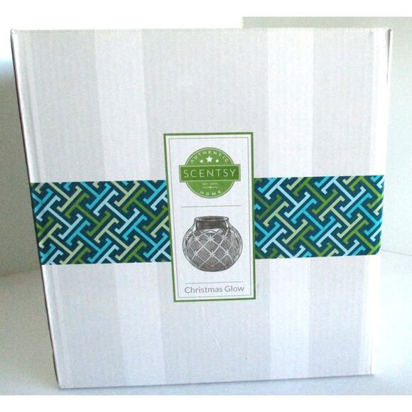 Scentsy Christmas Glow Wax Warmer Full Size Retired Red Etched Glass - Picture 8 of 9